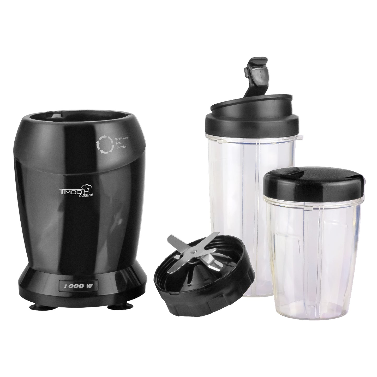 Licuadora Procesador de Alimentos de 750 ml 1000 W Cuchillas Acero Inoxidable Timco LIC01