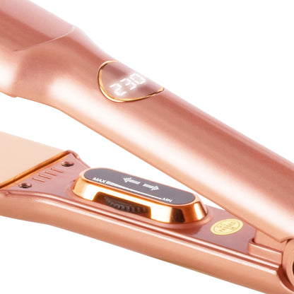 Plancha Alaciadora de Cabello Uso Profesional Titanio Gold Rose 4 cm Antifrizz Control Keratin Timco P1100
