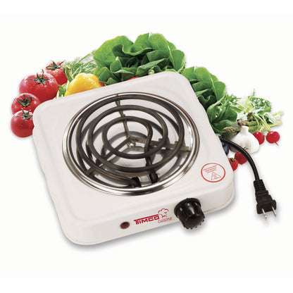 Parrilla Eléctrica 1 Quemador con Termostato Color Blanco Timco PE-01