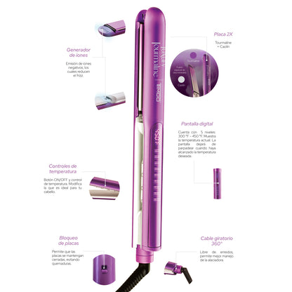 Plancha Alaciadora de Cabello ThermoProtect Luxury Tourmaline Timco PEF056