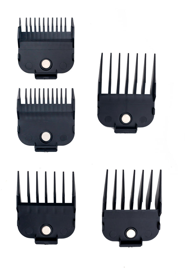 Kit Combo 5 Peines Guia de Aumento Magnéticos Maquina de Corte Cabello Uso Profesional Timco Pei-05