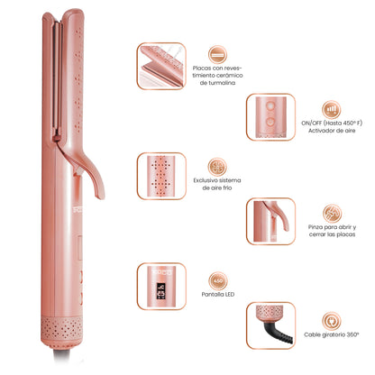 Plancha Alaciadora de Cabello con Sistema de Aire Antifrizz Control Keratin Timco PHS109