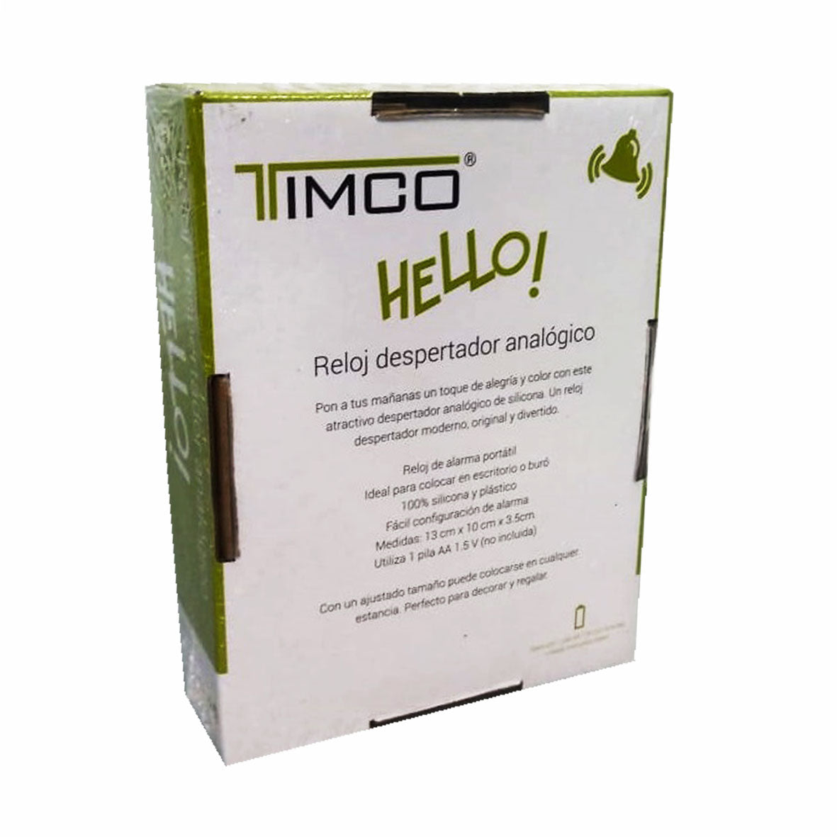 Reloj Despertador Analógico Silicon Blanco Decorativo Timco RD-611B