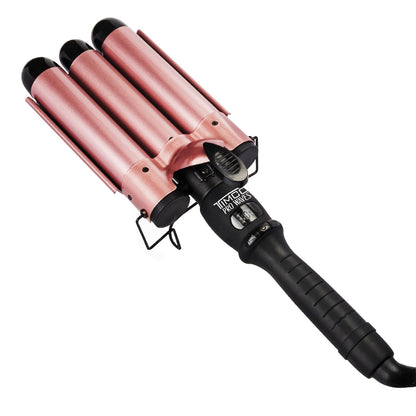 Waflera de Cabello Tenaza Jumbo Ondas Tipo Sirena Hollywood 3 barriles 33 mm Timco T8813