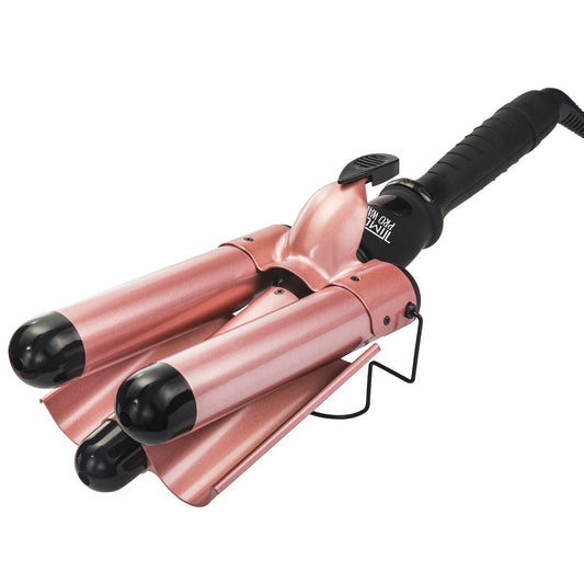 Waflera de Cabello Tenaza Jumbo Ondas Tipo Sirena Hollywood 3 barriles 33 mm Timco T8813