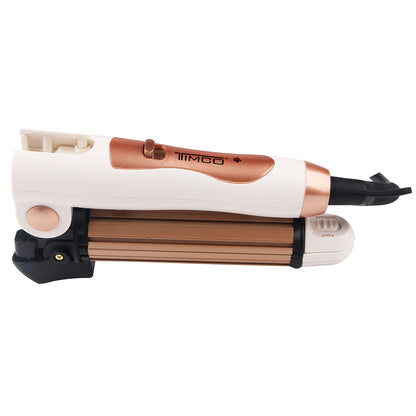 Tenaza Plegable 3 en 1 Rizadora Plancha Wafflera Ceramica Timco TP-3