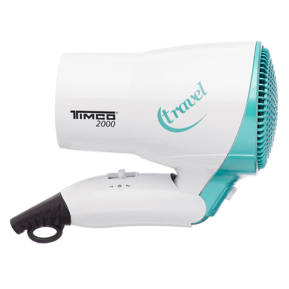 Secadora de Cabello Plegable Mini Portatil 1 Boquilla Ideal para Viaje Timco TRA-2000V