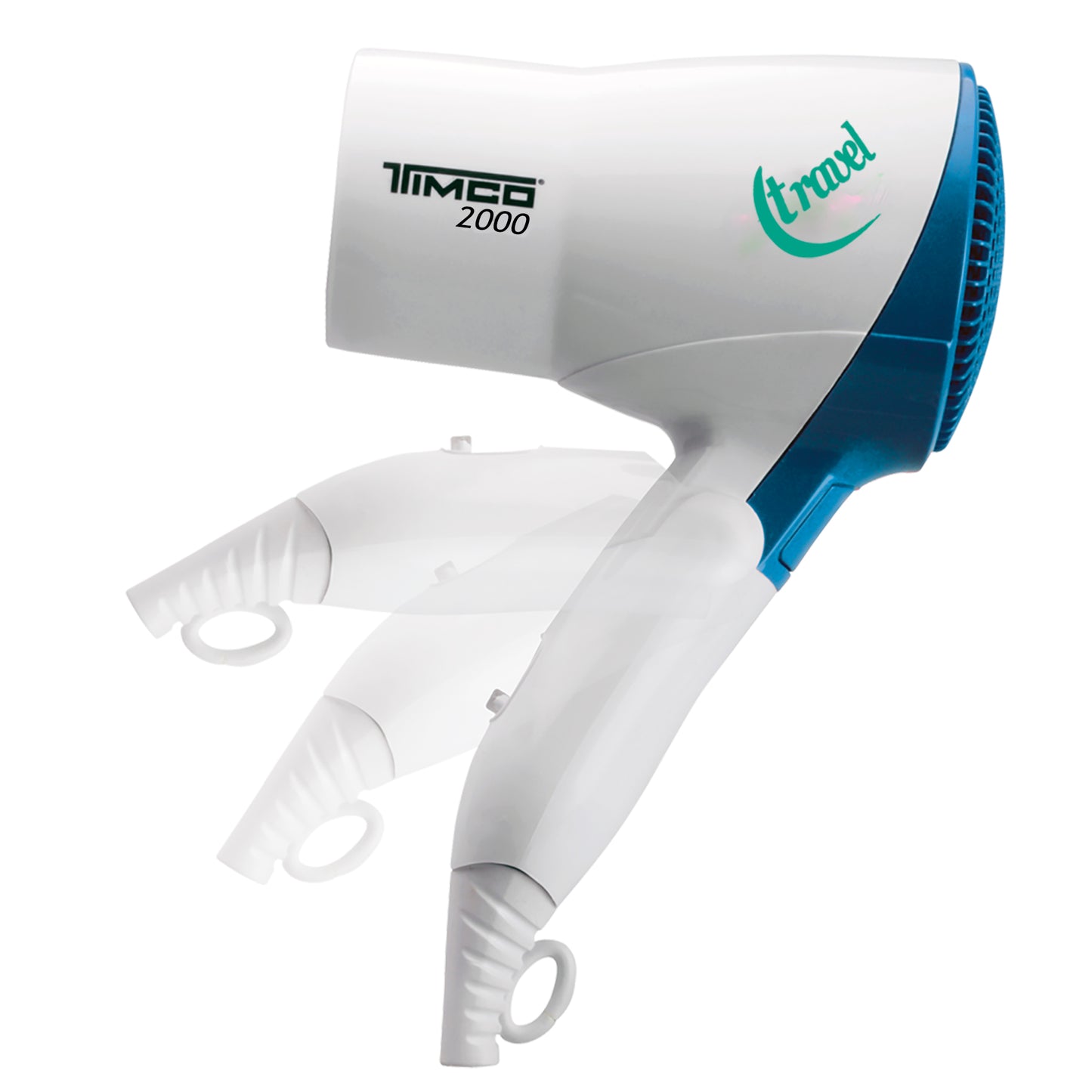 Secadora de Cabello Plegable Portatil Ideal para Viaje 1 Boquilla Timco TRA-2000