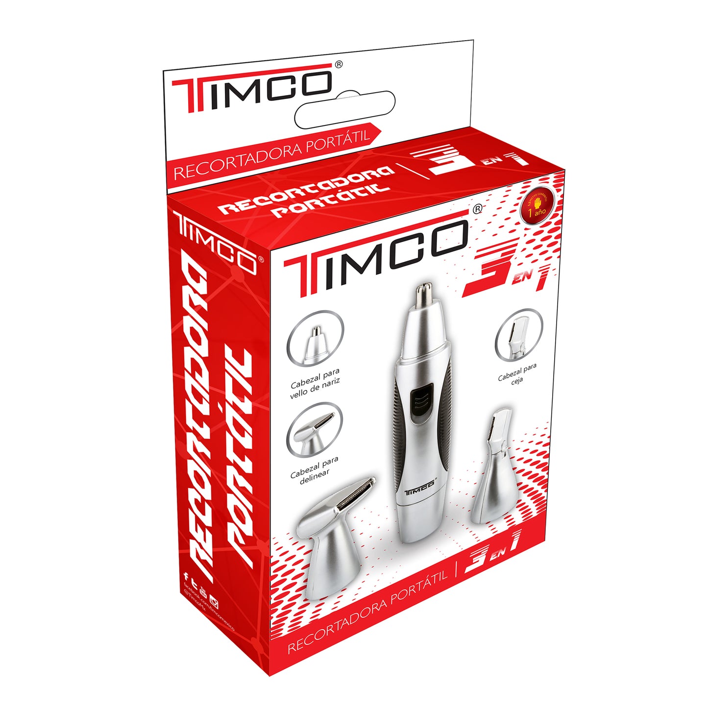 Rasuradora Terminadora Rostro 3 en 1 para Vello de Nariz y Oreja Timco X-47