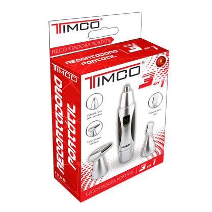 Rasuradora Terminadora Rostro 3 en 1 para Vello de Nariz y Oreja Timco X-47
